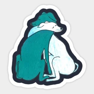 The Hugging Dogs Sticker